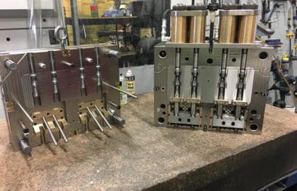 injection molds and tooling completed four cavity unscrewing tool with slides