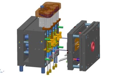 injection molds and tooling four cavity tool model